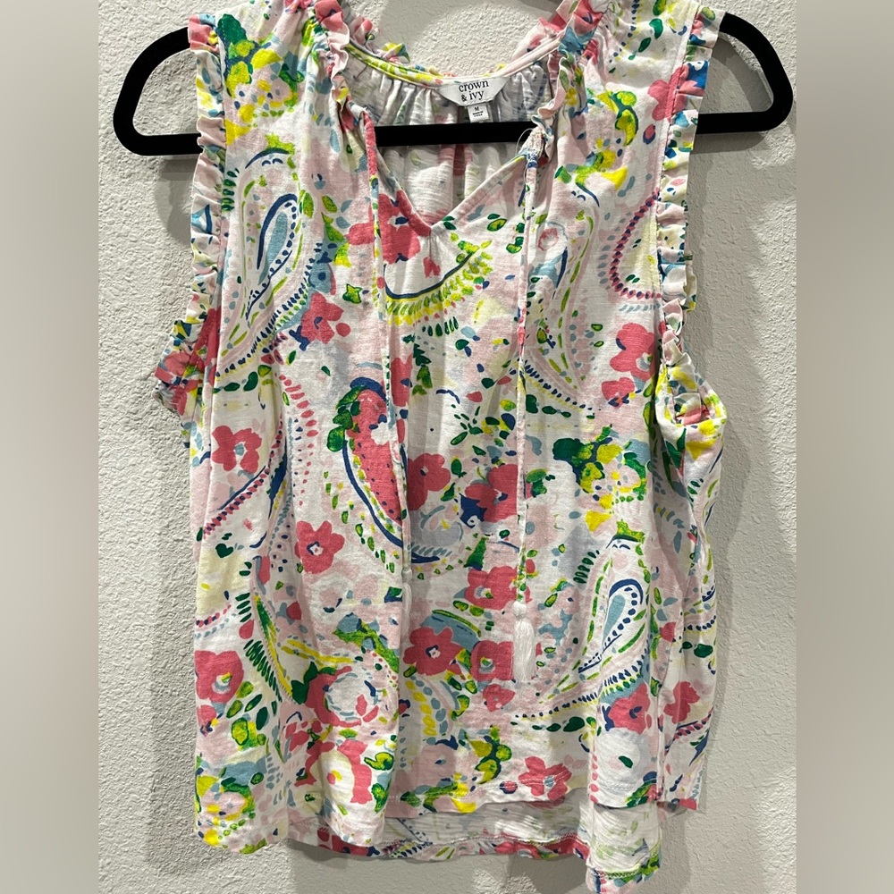 Crown & Ivy Multicolor Floral Paisley Blouse